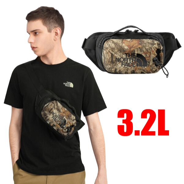 【The North Face】限量迷彩 3.2L 日系多功能休閒耐磨腰包(可調節腰帶)/ 52RW-0AR 棕/黑 N✿30E010